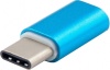 Фото товара Адаптер Dengos micro-USB -> Type C Blue (ADP-007)