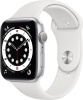 Фото товара Смарт-часы Apple Watch Series 6 44mm GPS Silver Aluminium/White Sport Band (M00D3)