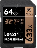 Фото Карта памяти SDXC 64GB Lexar Professional UHS-I C10 V30 U3 Global (LSD64GCB633)