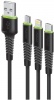 Фото товара Кабель USB -> Lightning/micro-USB/Type C Intaleo CBFLEXU1 1.4 м Black