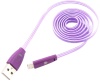 Фото товара Кабель USB -> Lightning Dengos LED 1 м Purple (PLS-L-LED-PLSK-PURPLE)