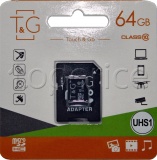 Фото Карта памяти micro SDXC 64GB T&G UHS-I Class 10 + adapter (TG-64GBSDCL10-01)
