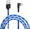 Фото товара Кабель USB AM -> USB Type C Grand-X 1м 2.1A White/Blue (FC-08WB)