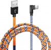 Фото товара Кабель USB AM -> micro-USB Grand-X 1м 2.1A Orange/Blue (FM-08OB)