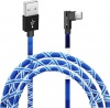 Фото товара Кабель USB AM -> micro-USB Grand-X 1м 2.1A White/Blue (FM-08WB)
