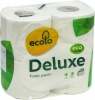 Фото товара Туалетная бумага Ecolo Deluxe 3 слоя 4 шт. Белая (4820202890324)