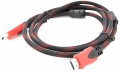 Фото Кабель HDMI -> HDMI Merlion v1.4 1.8 м Black/Red (YT-HDMI(M)/(M)NY/RD-1.8m)