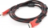 Фото товара Кабель HDMI -> HDMI Merlion v1.4 15.0 м Black/Red (YT-HDMI(M)/(M)NY/RD-15m)