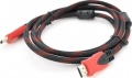 Фото Кабель HDMI -> HDMI Merlion v1.4 15.0 м Black/Red (YT-HDMI(M)/(M)NY/RD-15m)