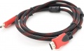 Фото Кабель HDMI -> HDMI Merlion v1.4 20.0 м Black/Red (YT-HDMI(M)/(M)NY/RD-20m)
