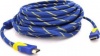 Фото товара Кабель HDMI -> HDMI Merlion v1.4 20.0 м Blue/Gold (YT-HDMI(M)/(M)NY/BL-20m)