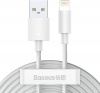 Фото товара Кабель USB -> Lightning Baseus Simple Wisdom Kit 2.4A 1.5 м White 2 шт. (TZCALZJ-02)