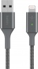 Фото товара Кабель USB -> Lightning Belkin Braided LED 1.2м Gray (CAA007BT04GR)