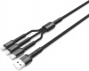 Фото товара Кабель USB -> Lightning/micro-USB/Type-C ColorWay 1.2 м Dark Grey (CW-CBU3003-GR)