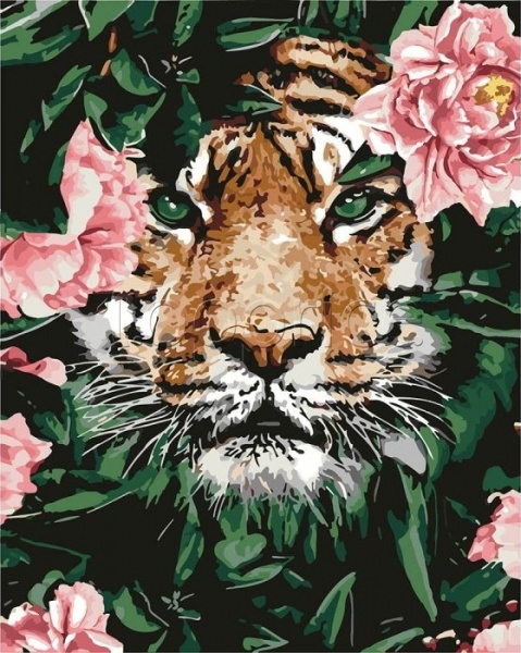 Фото Рисование по номерам Идейка Отважный тигр (КНО4172)