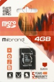Фото Карта памяти micro SDHC 4GB Mibrand (MICDC6/4GB-A)