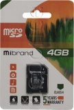 Фото Карта памяти micro SDHC 4GB Mibrand (MICDC4/4GB-A)