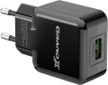 Фото Сетевое З/У USB Grand-X 2.1A Black (CH-03B)