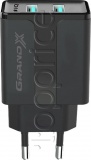 Фото Сетевое З/У USB Grand-X 2xUSB 2.4A Black (CH-15UMB)