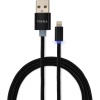 Фото товара Кабель USB -> Lightning Vinga 1 м LED Black (VCPDCLLED1BK)