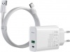 Фото товара Сетевое З/У Baseus Speed PPS 30W VOOC Edition Type-C White + кабель USB Type C (TZCCFS-H02)