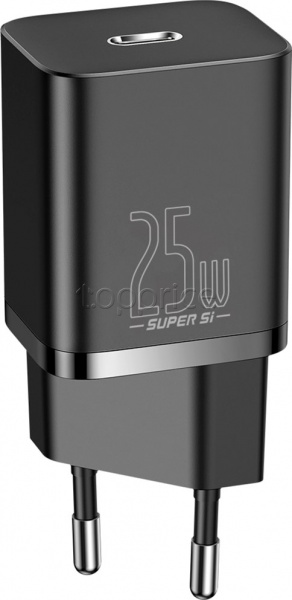 Фото Сетевое З/У Baseus Super Si QC 25W USB-C + кабель Type-C/Type-C Black (TZCCSUP-L01)