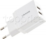 Фото Сетевое З/У Usams US-CC090 T24 2.1A Dual USB White (CC90TC01)
