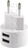 Фото Сетевое З/У Usams T20 Dual USB + кабель Lightning White (XTXLOGT1804)