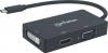 Фото товара Адаптер USB Type C -> HDMI/DVI-I/VGA Manhattan Multiport (152983)
