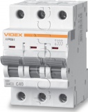 Фото Автоматический выключатель Videx Resist 3p С 40А (6кА) (VF-RS6-AV3C40)