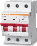 Фото Автоматический выключатель Videx Resist 3p С 40А (4,5кА) (VF-RS4-AV3C40)