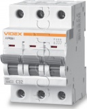Фото Автоматический выключатель Videx Resist 3p С 32А (6кА) (VF-RS6-AV3C32)