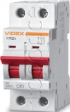 Фото Автоматический выключатель Videx Resist 2p С 20А (4,5кА) (VF-RS4-AV2C20)