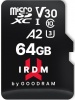 Фото товара Карта памяти micro SDXC 64GB GoodRam UHS-I U3 A2 IRDM (IR-M2AA-0640R12)
