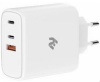 Фото товара Сетевое З/У 2E Wall Charger Dual USB-C PD3.0, QC USB3.0 65W White (2E-WC3USB65W-W)