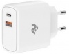 Фото товара Сетевое З/У 2E Wall Charger Dual USB QC3.0/USB-C PD3.0 30W White (2E-WC2USB30W-W)