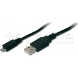 Фото Кабель USB2.0 AM -> micro-USB Digitus Assmann 1.8 м Black (AK-300127-018-S)