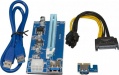 Фото Райзер PCI-E x1 to 16x 60см SATA, USB 3.0 (RZR6PIN)