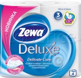 Фото Туалетная бумага Zewa Deluxe 3 слоя White 4 шт. (7322540313369)