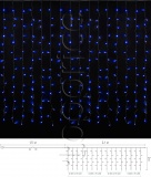 Фото Светодиодная гирлянда Delux Curtain C 240LED 2x2m синий/прозрачный IP20 (90017993)