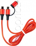 Фото Кабель USB Type C -> Type C/Lightning Dengos 1 м Red (NTK-TC-TCL-RED)