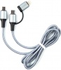 Фото товара Кабель USB Type C -> Type C/Lightning Dengos 1 м Grey (NTK-TC-TCL-GREY)
