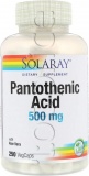 Фото Пантотеновая кислота Solaray Pantothenic Acid 500 мг 250 растительных капсул (SOR04381)