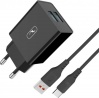 Фото товара Сетевое З/У SkyDolphin SC30T 2.1A Black + кабель USB Type-C (MZP-000171)
