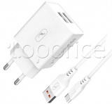 Фото Сетевое З/У SkyDolphin SC30T 2.1A White + кабель USB Type-C (MZP-000113)