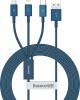 Фото товара Кабель USB2.0 AM -> Lightning/micro-USB/Type C Baseus Superior Series 1.5 м Blue (CAMLTYS-03)