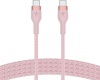 Фото товара Кабель USB Type C -> Type C Belkin Braided Silicone 1м Pink (CAB011BT1MPK)