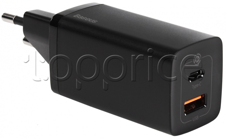 Фото Сетевое З/У Baseus GaN2 Lite Quick Charger USB+Type C 65W Black (CCGAN2L-B01)