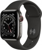 Фото товара Смарт-часы Apple Watch Series 6 40mm GPS + Cellular Graphite Stainless Steel/Black Sport (M02Y3)
