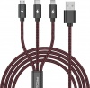 Фото товара Кабель USB2.0 AM -> Lightning/micro-USB/Type C Proda PD-B65th 1.2 м Red (PD-B65th-RD)